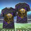 Nfl Minnesota Vikings Wings Skull 3D Shirt Hoodie