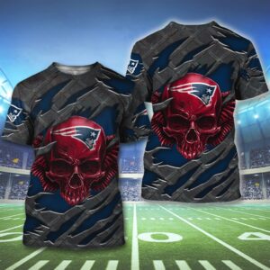 Nfl New England Patriots Skull Wings 3D Shirt Hoodie