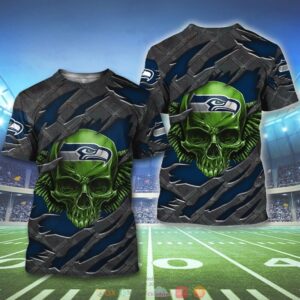 Nfl Seattle Seahawks Wings Skull 3D Shirt Hoodie