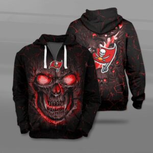 Nfl Tampa Bay Buccaneers Fire Skull Lava 3D Shirt Hoodie