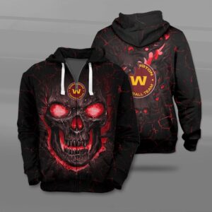 Nfl Washington Football Team Fire Skull Lava 3D Shirt Hoodie
