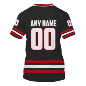 Nhl Chicago Blackhawks Personalized Black Red 3D Hoodie Shirt