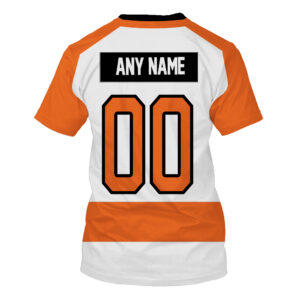 Nhl Philadelphia Flyers Personalized White Orange 3D Hoodie Shirt