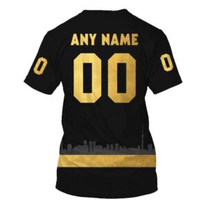 Nhl Toronto Maple Leafs Personalized Black Yellow 3D Hoodie Shirt