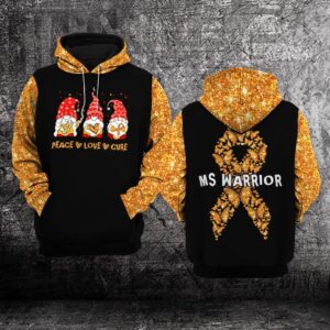 Peace Love Cure Ms Warrior Multiple Sclerosis Awareness 3D Hoodie %E2%80%93 Limited Edition