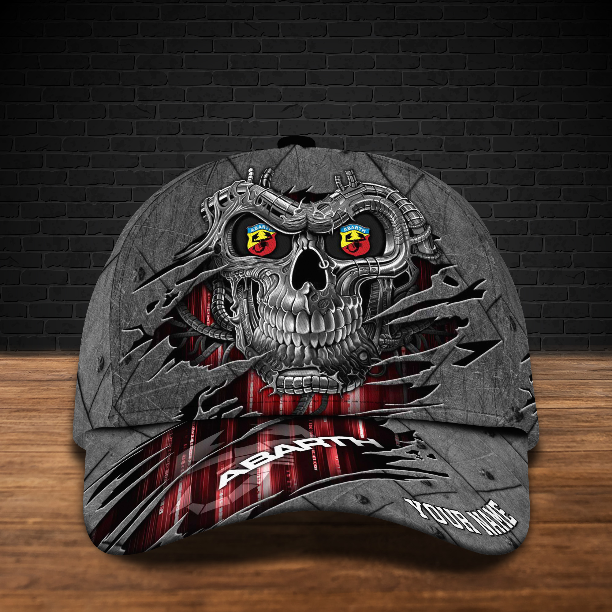 Personalized Abarth Skull Custom Cap Personalized Abarth Skull Custom Cap