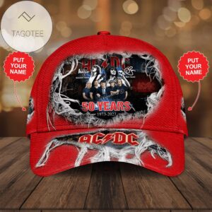 Personalized Acdc Rock Music 50 Years 1973 2023 Signatures Classic Cap