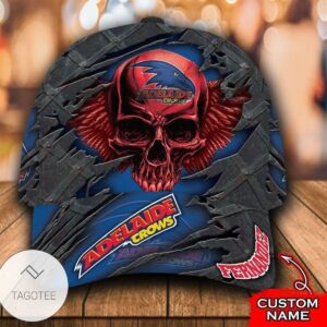 Personalized Afl Adelaide Crows 3D Skull Hat Cap