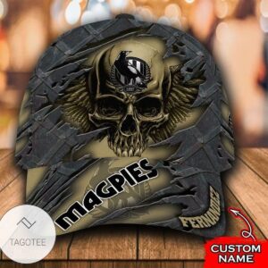 Personalized Afl Collingwood Magpies 3D Skull Hat Cap