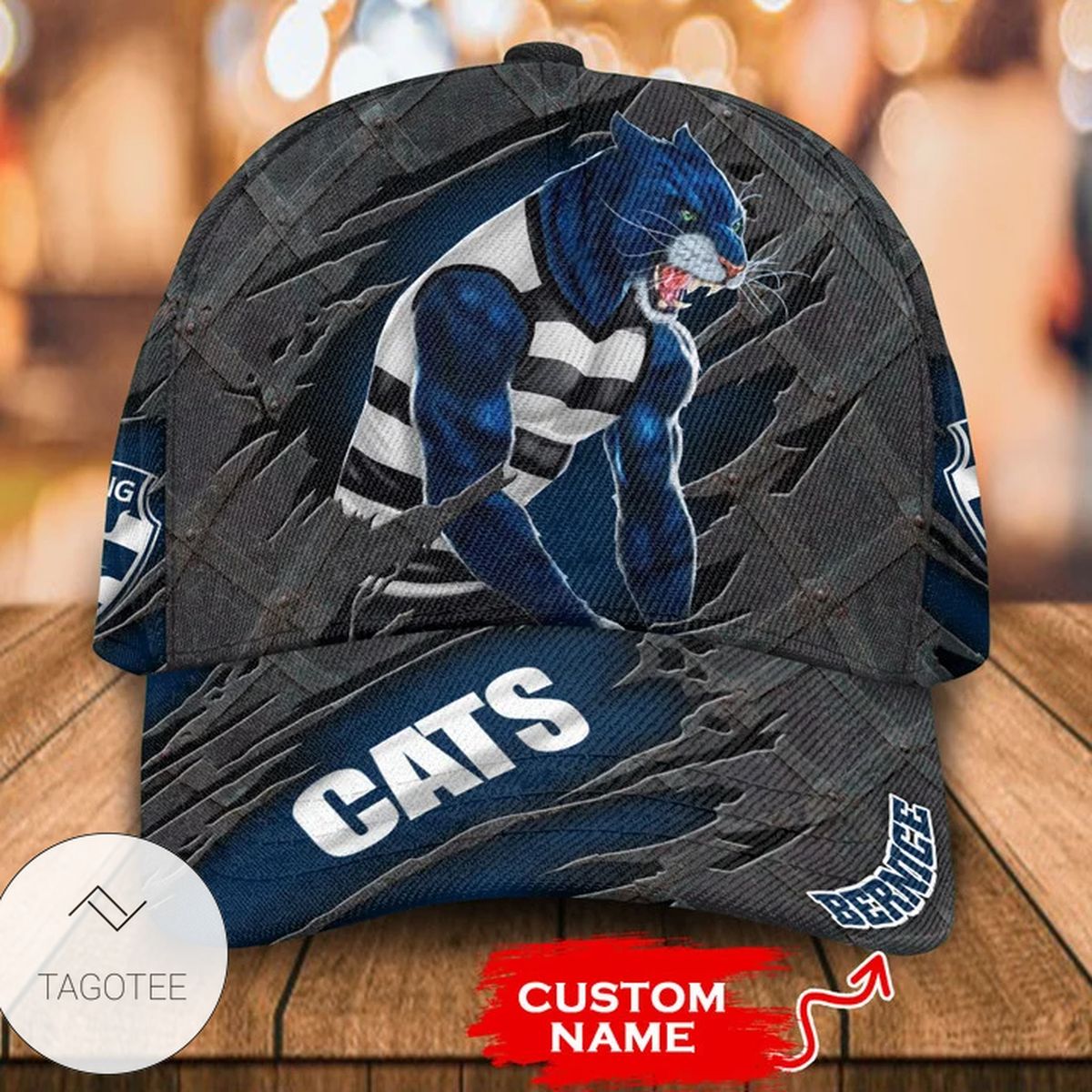 Personalized Afl Geelong Cats 3D Mascot Hat Cap Personalized Afl Geelong Cats 3D Mascot Hat Cap