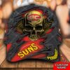 Personalized Afl Gold Coast Suns 3D Skull Custom Name Cap
