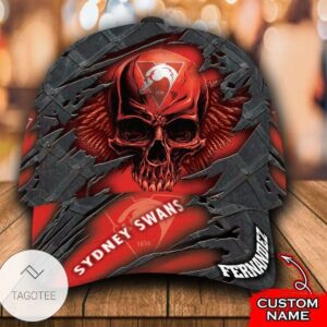 Personalized Afl Sydney Swans 3D Skull Hat Cap