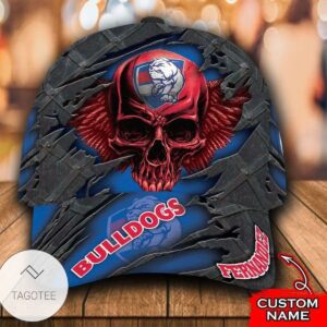 Personalized Afl Western Bulldogs 3D Skull Hat Cap