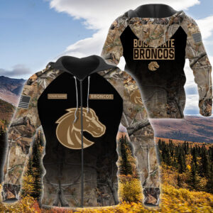 Personalized Boise State Broncos Hunting Camo Custom 3D Shirt Hoodie