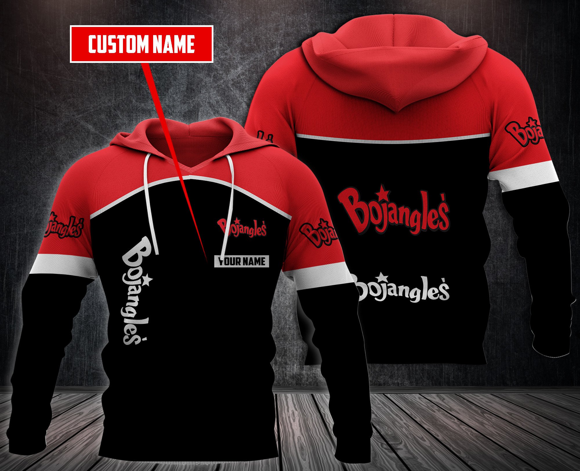 Personalized Bojangles Custom 3D Fleece Hoodie Hoodie Personalized Bojangles Custom 3D Fleece Hoodie Hoodie