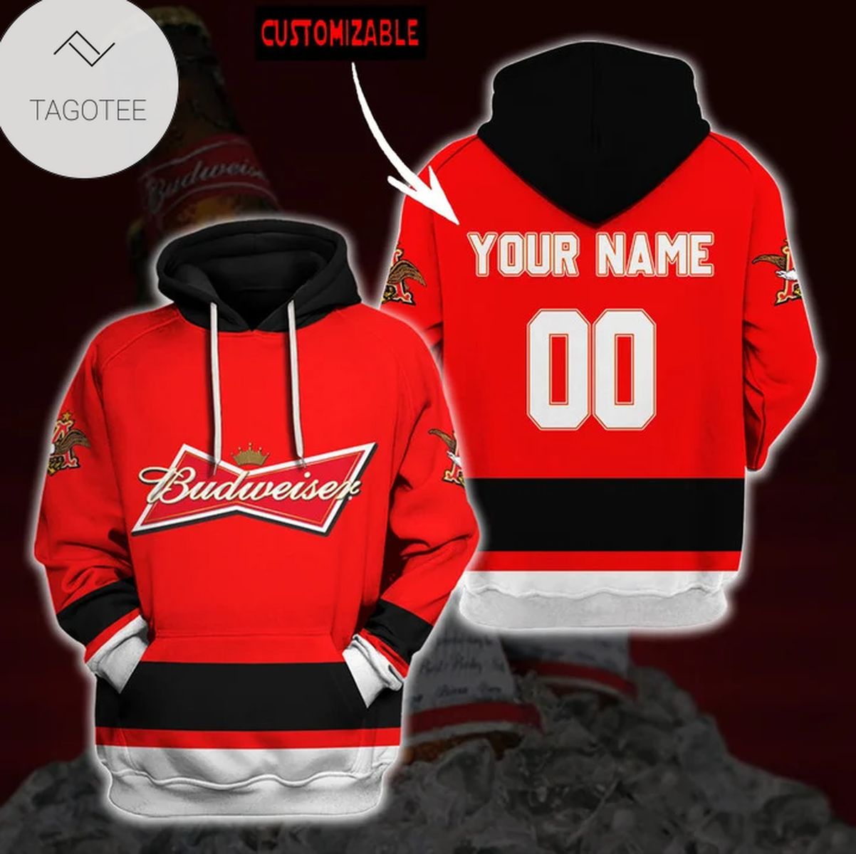 Personalized Budweiser Logo Hoodie Personalized Budweiser Logo Hoodie