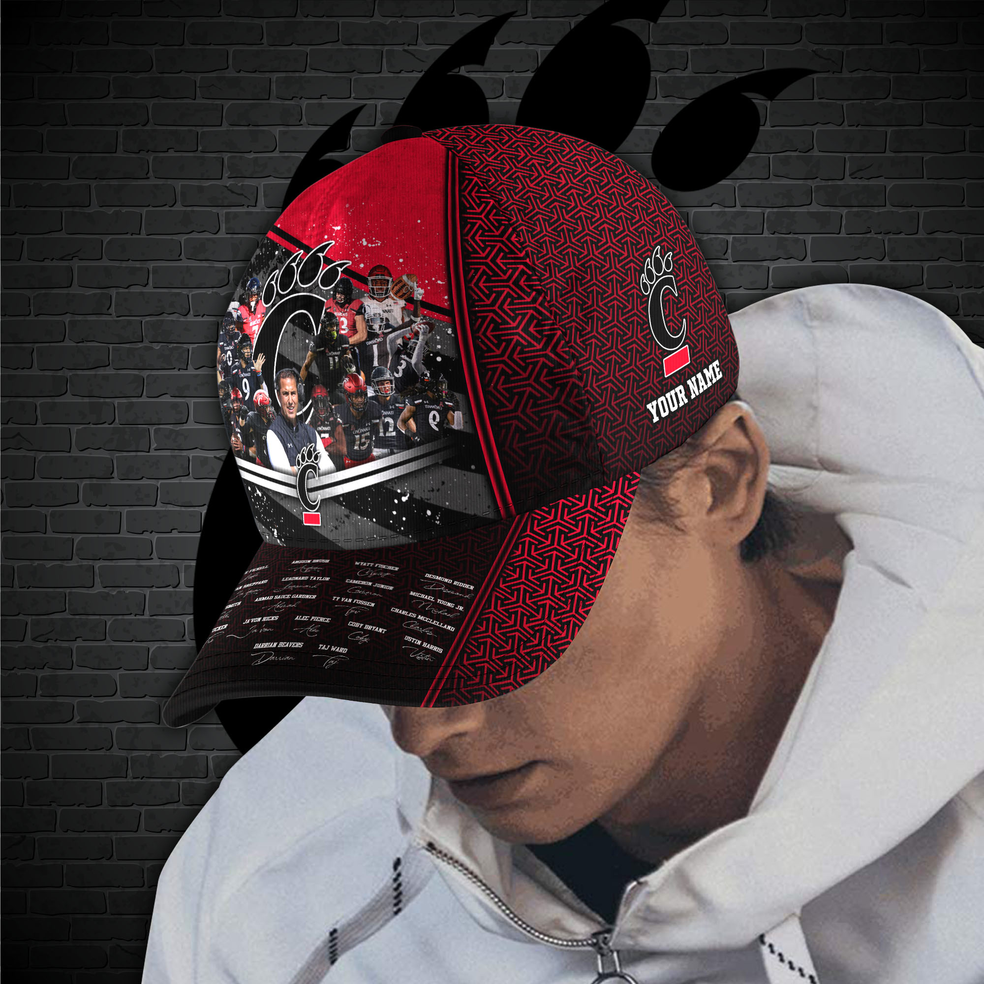 Personalized Cincinnati Bearcats Football Player Ncaa Custom Cap Personalized Cincinnati Bearcats Football Player Ncaa Custom Cap