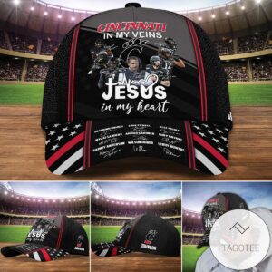 Personalized Cincinnati Bearcats In My Veins Jesus In My Heart Cap Custom Baseball Classic Cap