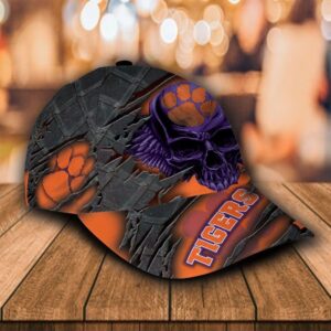 Personalized Clemson Tigers Skull Custom Cap