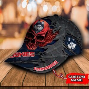 Personalized Connecticut Huskies 3D Skull Cap Hat