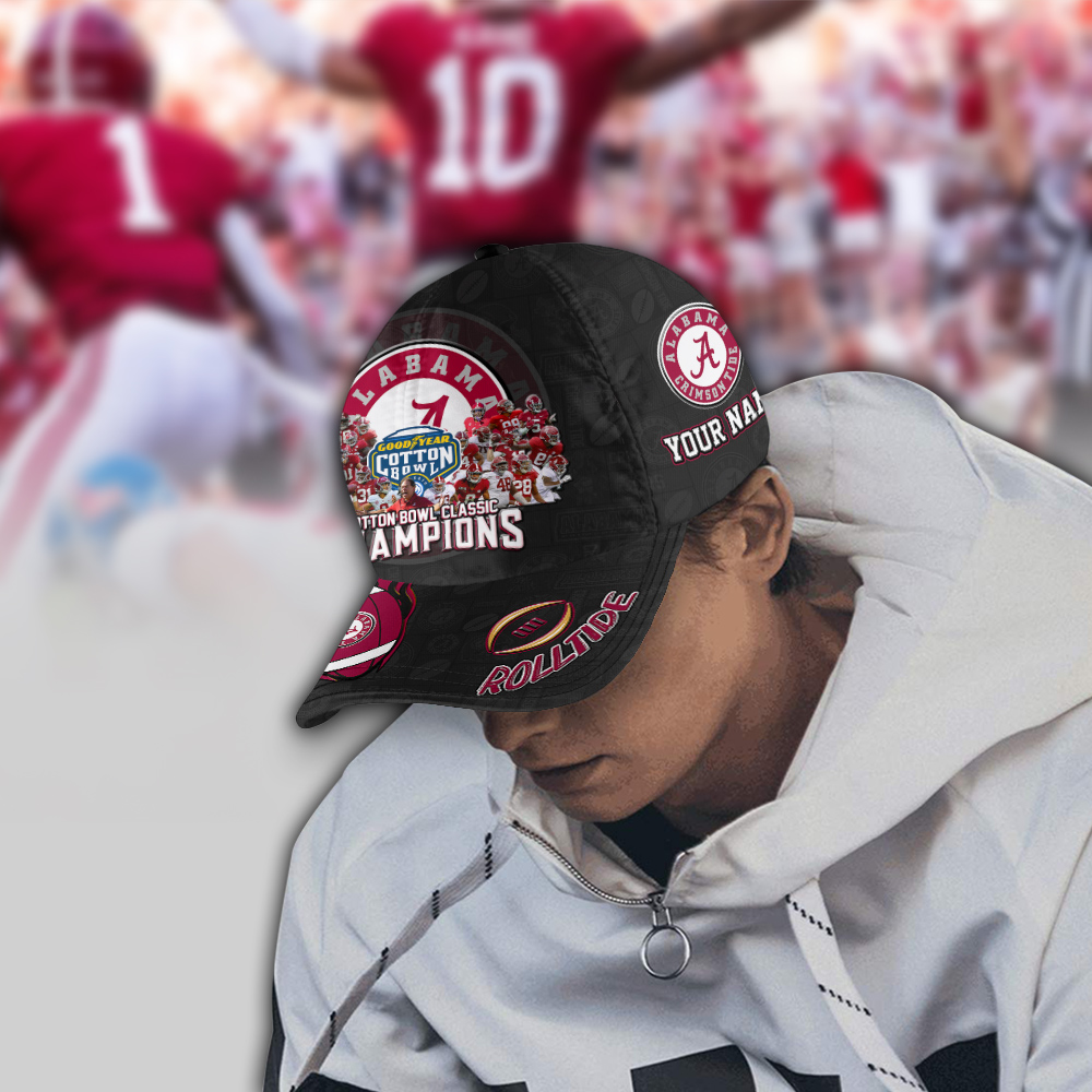 Personalized Cotton Bowl Classic Champions Alabama Crimson Tide Cap Personalized Cotton Bowl Classic Champions Alabama Crimson Tide Cap