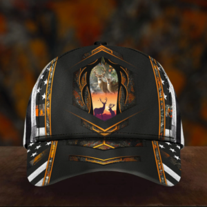 Personalized Deer Hunting American Flag Cap