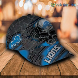 Personalized Detroit Lions Skull Cap Hat