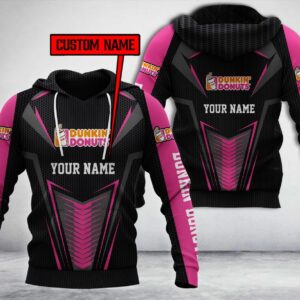 Personalized Dunkin Donuts Black Pink Custom All Over Print 3D Hoodie