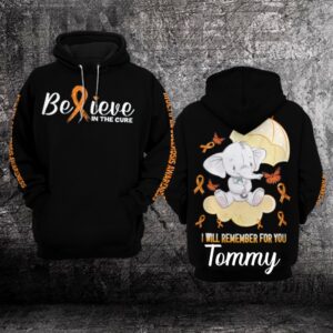 Personalized Elephant Believe In The Cure Multiple Sclerosis Awareness Custom 3D Hoodie %E2%80%93 Limited Edition