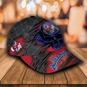 Personalized Fresno State Bulldogs Skull Custom Cap