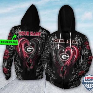 Personalized Georgia Bulldogs Dragon Ncaa 3D Hoodie T Shirt