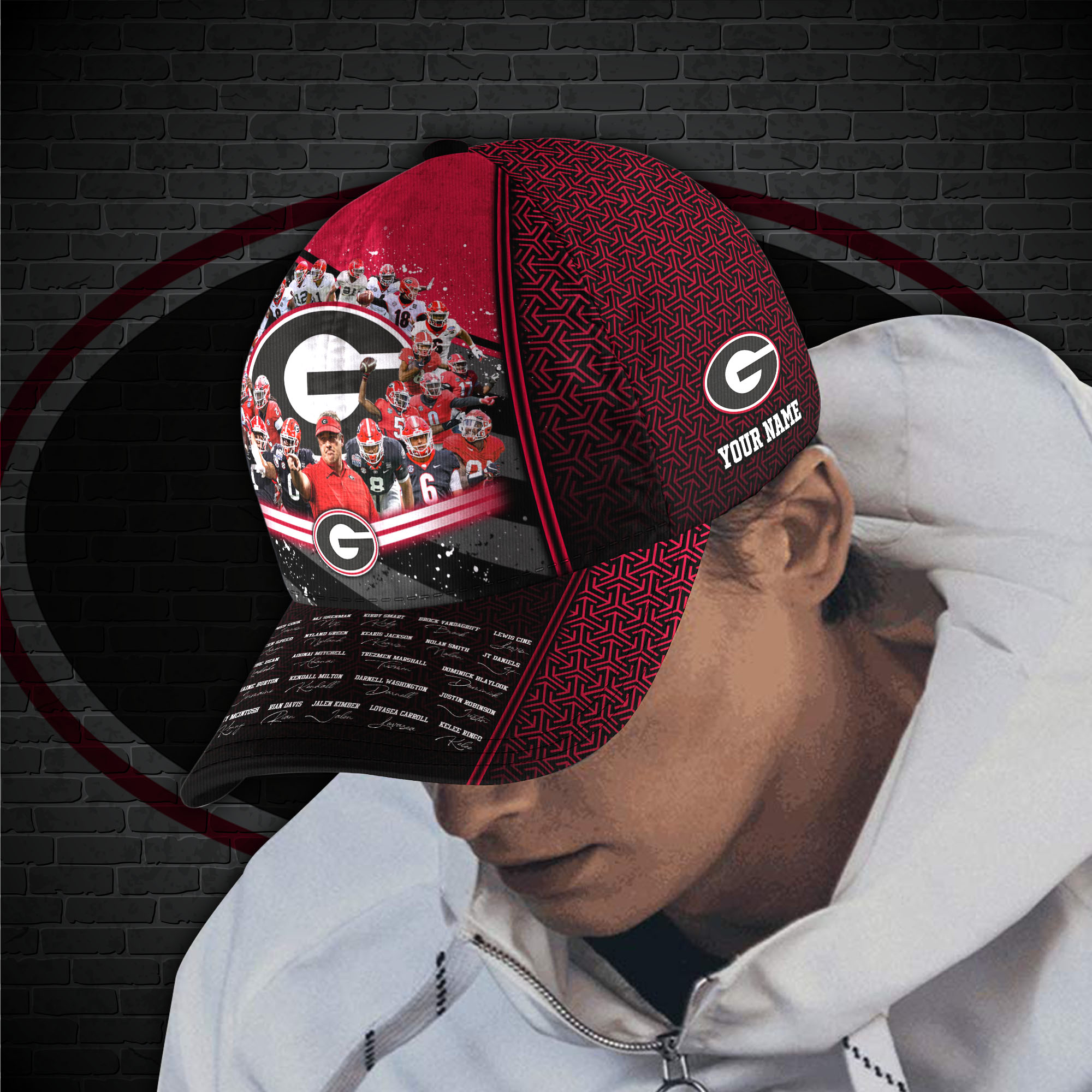 Personalized Georgia Bulldogs Football Player Ncaa Custom Cap Personalized Georgia Bulldogs Football Player Ncaa Custom Cap