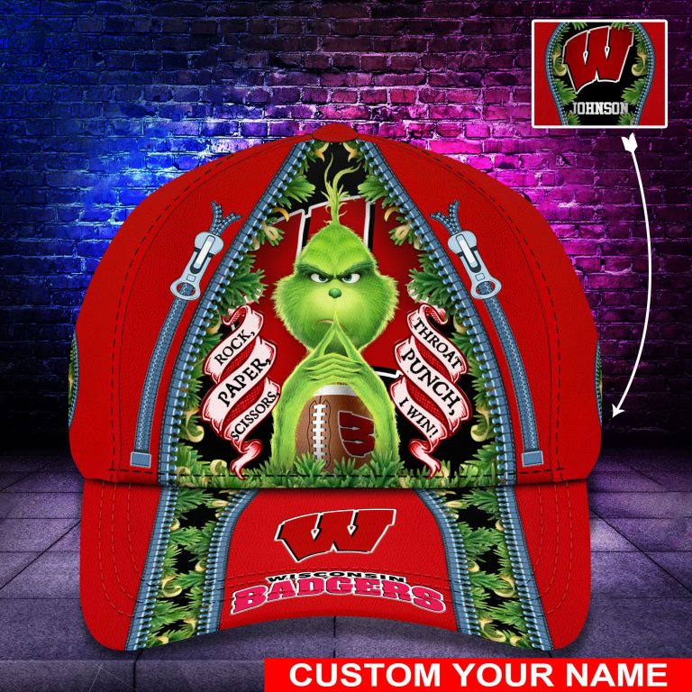 Personalized-Grinch-Wisconsin-Badgers-Ncaa-Custom-Cap-1