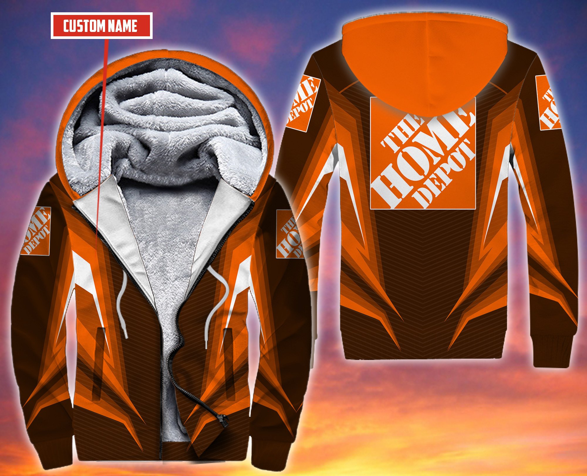 Personalized Home Depot Orange Custom 3D Fleece Hoodie Hoodie Personalized Home Depot Orange Custom 3D Fleece Hoodie Hoodie