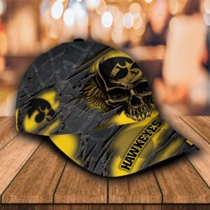 Personalized Iowa Hawkeyes Skull Custom Cap
