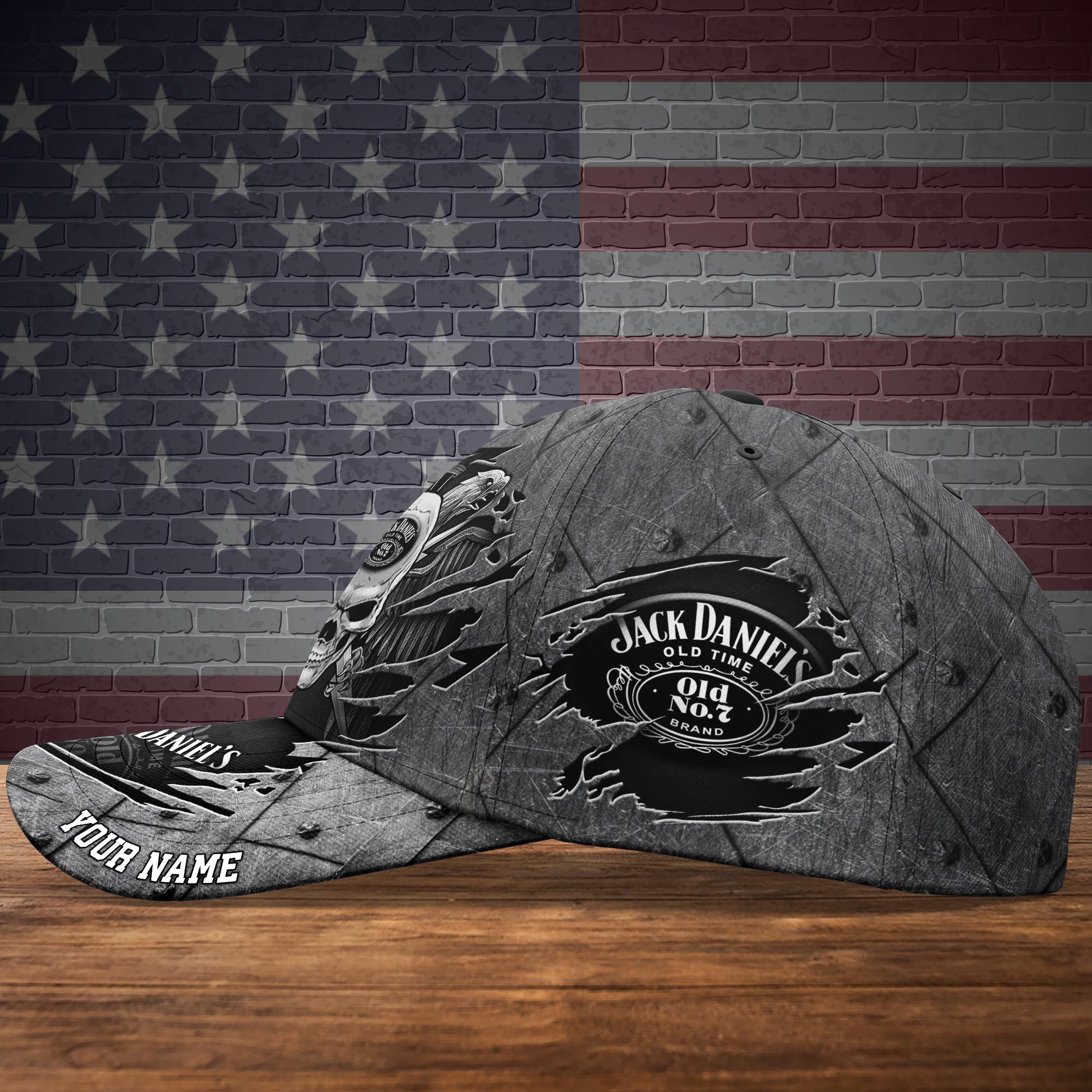 Personalized Jack Daniel Eagle Skull Wings Custom Cap Personalized Jack Daniel Eagle Skull Wings Custom Cap