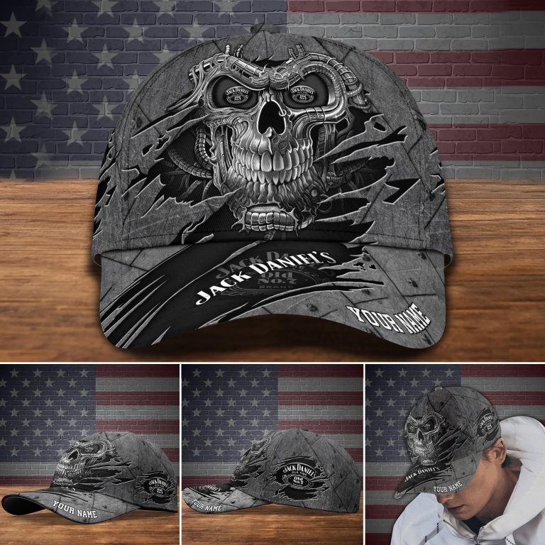 Personalized-Jack-Daniel-Skull-Black-Custom-Cap-1