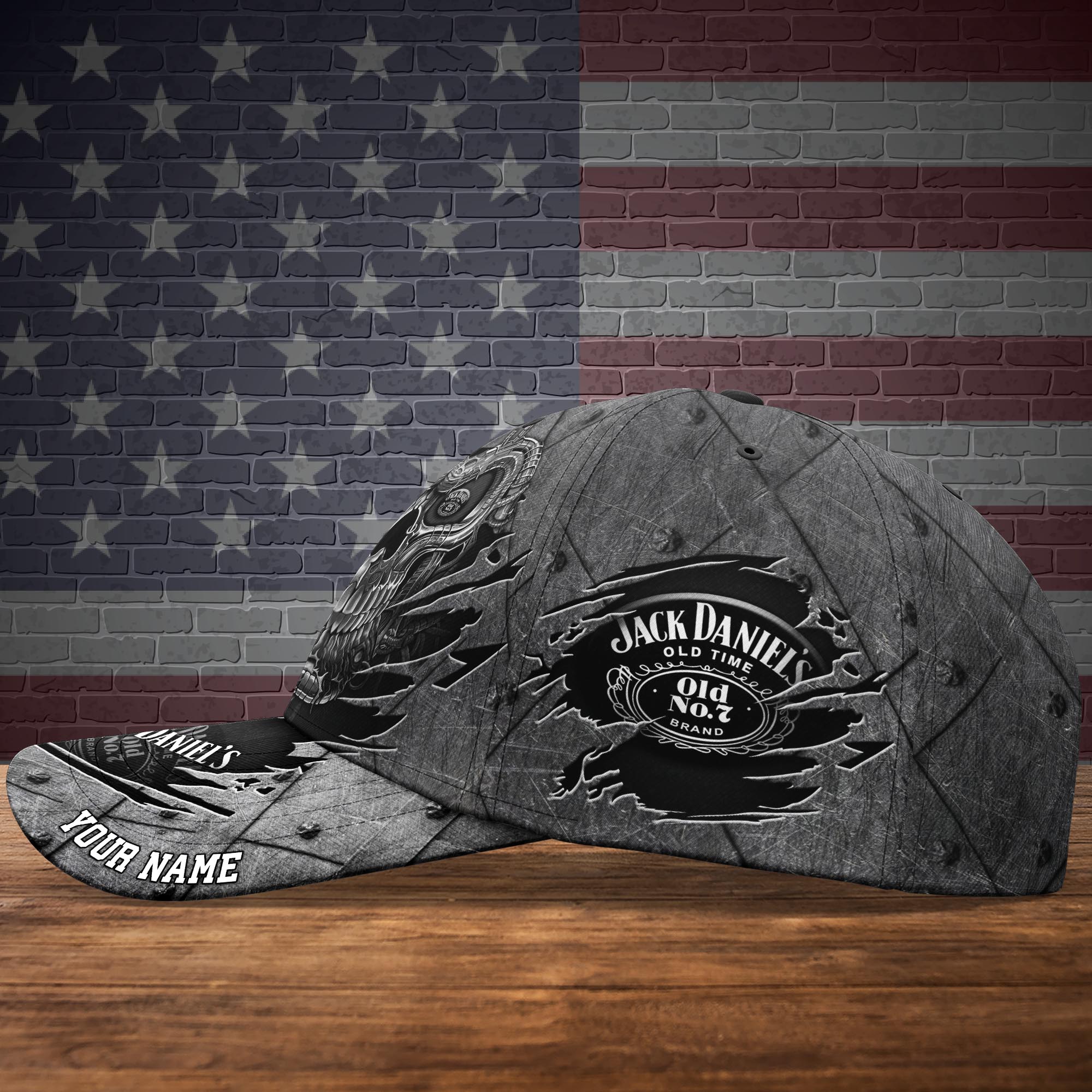 Personalized Jack Daniel Skull Black Custom Cap Personalized Jack Daniel Skull Black Custom Cap