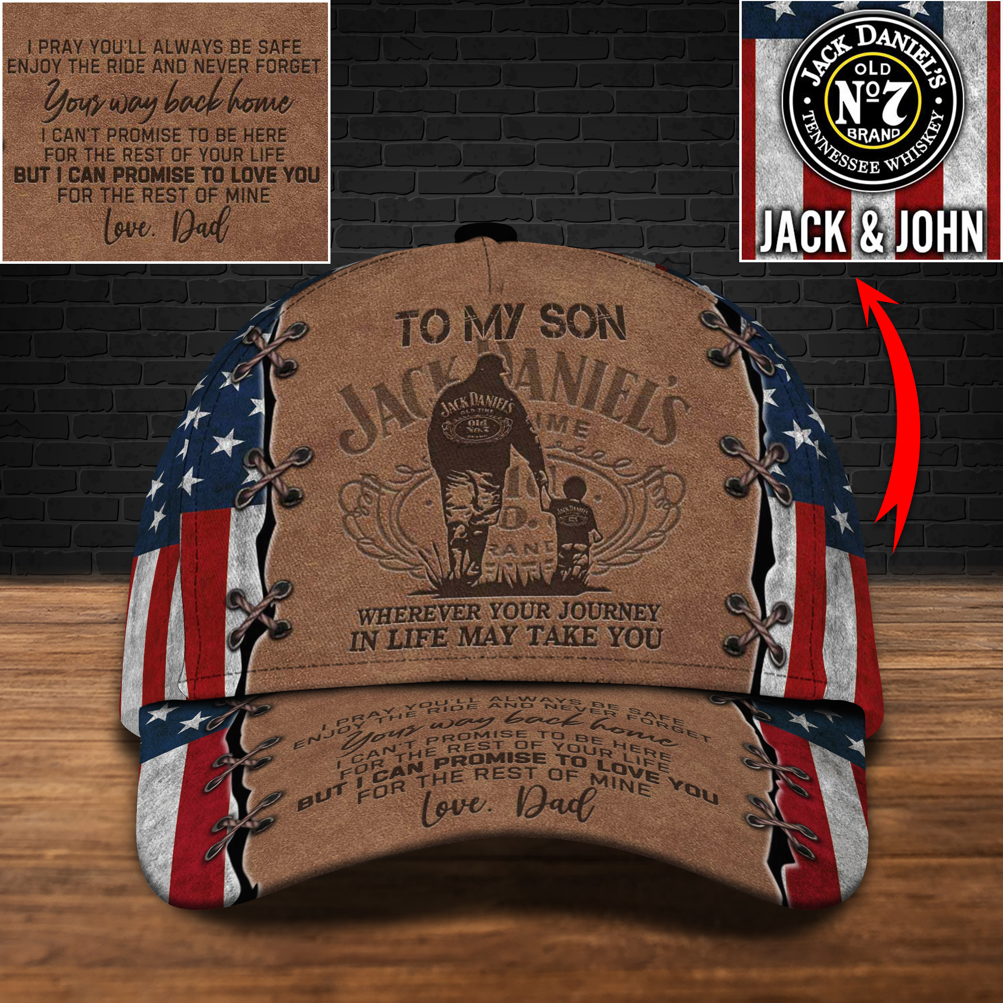 Personalized Jack Daniel To My Son Custom Cap Personalized Jack Daniel To My Son Custom Cap