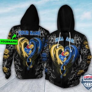 Personalized Kansas Jayhawks Dragon Ncaa 3D Hoodie T Shirt