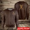 Personalized Louis Vuitton Brown Hoodie Bomber Jacket