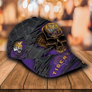 Personalized Lsu Tigers Skull Custom Cap