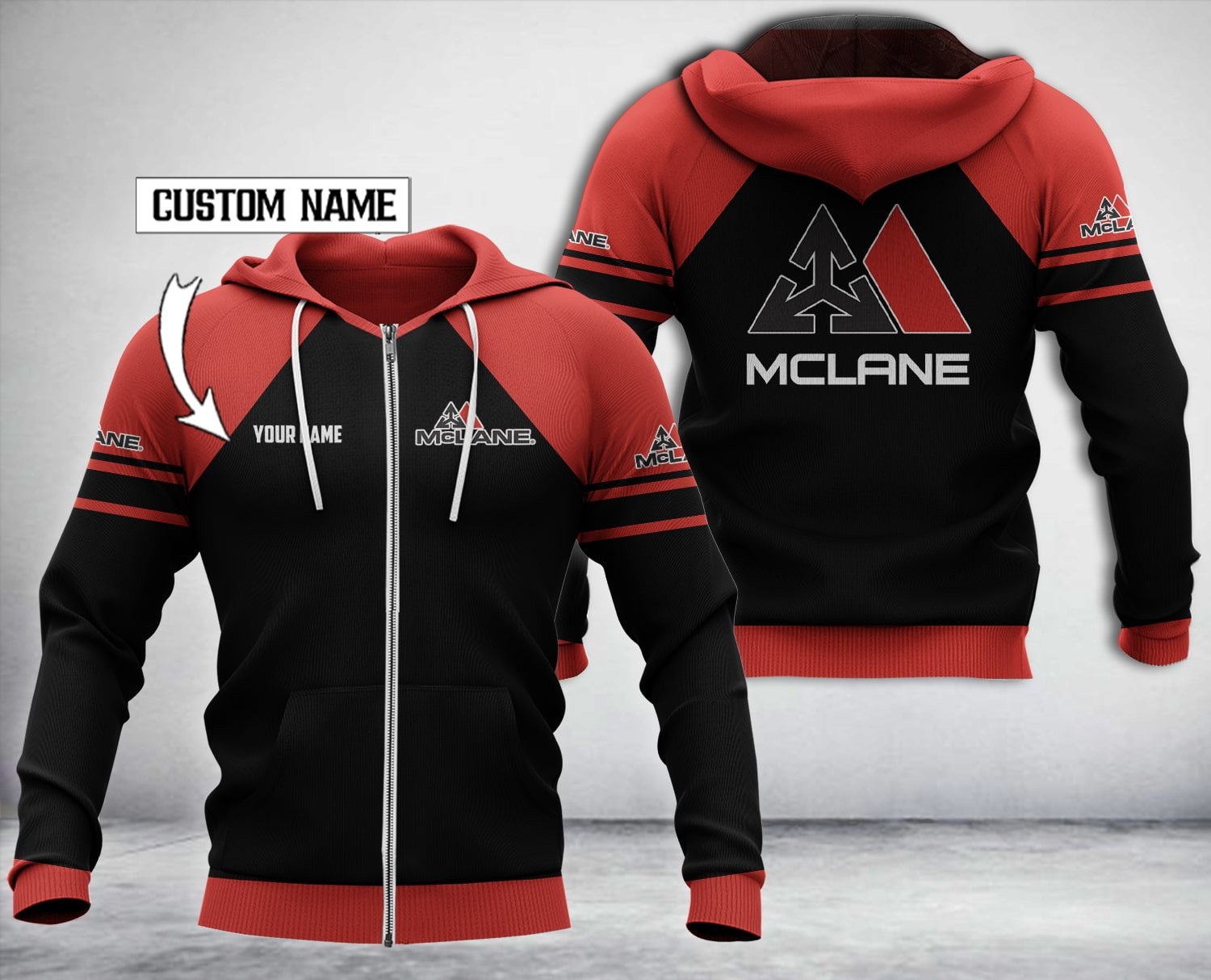 Personalized Mclane Black Red Custom Hoodie Zip Hoodie %E2%80%93 Limited Edtion Personalized Mclane Black Red Custom Hoodie Zip Hoodie %E2%80%93 Limited Edtion
