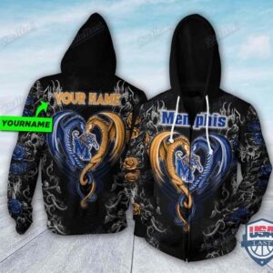 Personalized Memphis Tigers Dragon Ncaa 3D Hoodie T Shirt