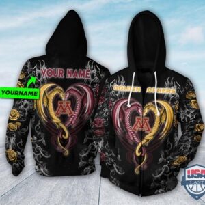 Personalized Minnesota Golden Gophers Dragon Ncaa 3D Hoodie T Shirt