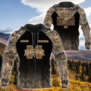 Personalized Mississippi State Bulldogs Hunting Camo Custom 3D Shirt Hoodie