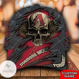 Personalized Mlb Arizona Diamondbacks 3D Skull Hat Cap