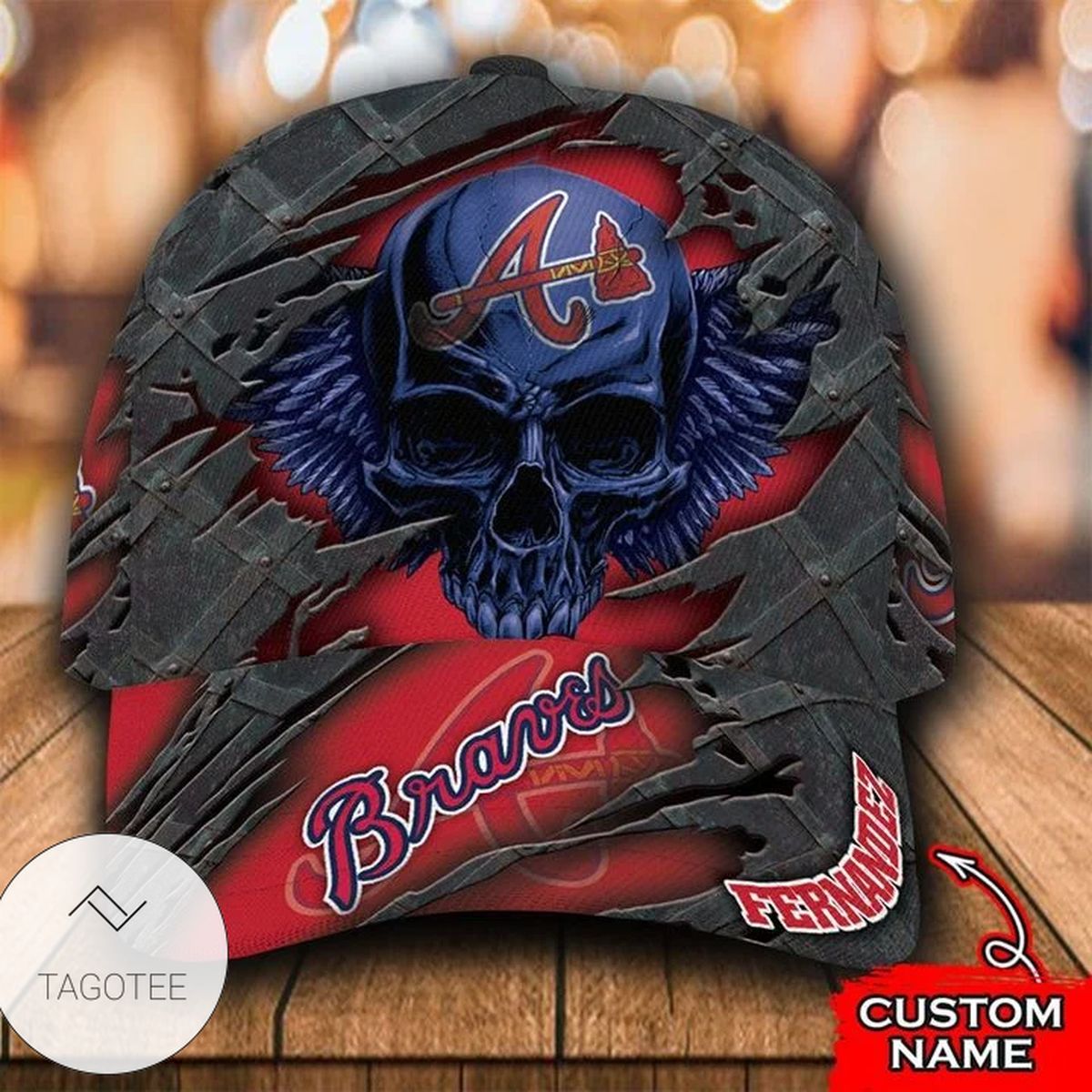 Personalized Mlb Atlanta Braves 3D Skull Hat Cap Personalized Mlb Atlanta Braves 3D Skull Hat Cap