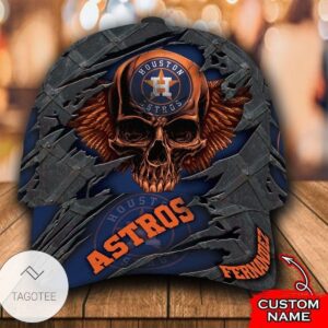 Personalized Mlb Houston Astros 3D Skull Hat Cap