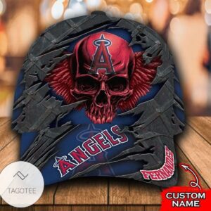 Personalized Mlb Los Angeles Angels 3D Skull Hat Cap